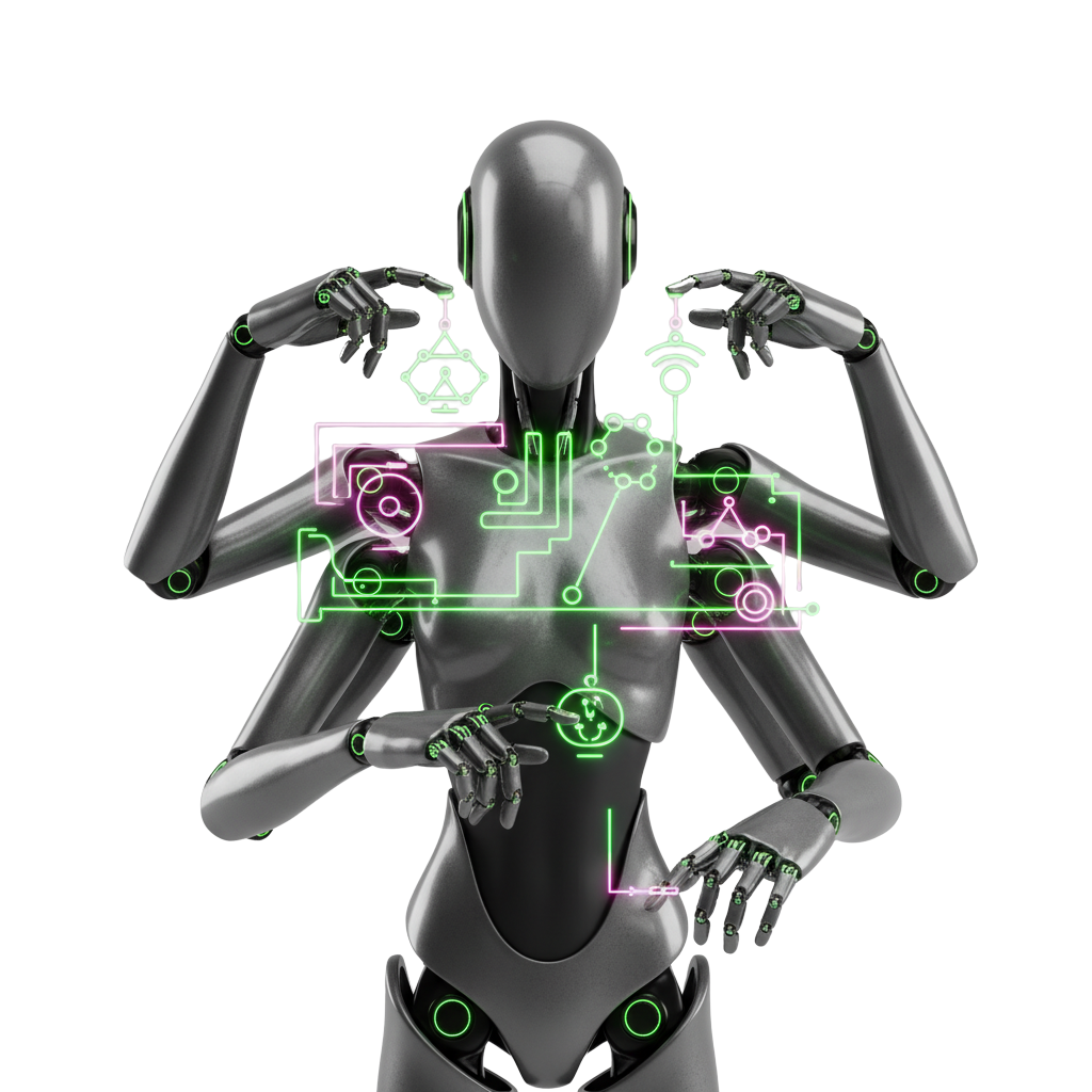 Robot with AI technology elements
